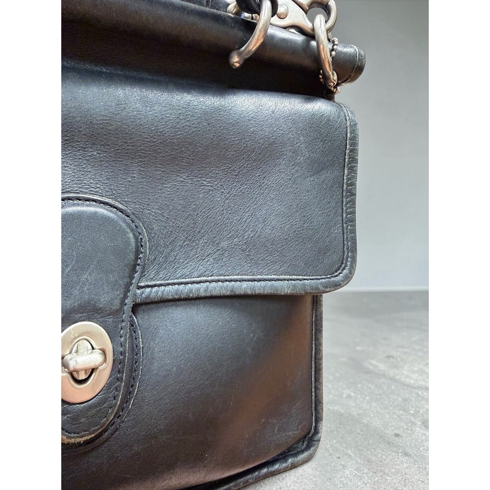 Vintage 1999 Coach Willis 9927 Black Glove Leather Nickel Crossbody Bag USA Era - Picture 3 of 16